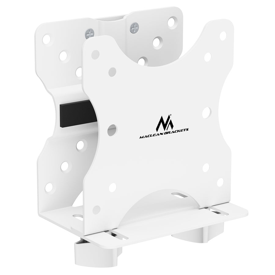Mini soporte para ordenador Maclean, alcance 17-70 mm, compatible con VESA, carga máx. 5 kg, blanco, MC-115 W