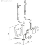 Suporte para CPU Maclean, alcance de 122-212 mm, carga máxima de 10 kg, preto, MC-116 B