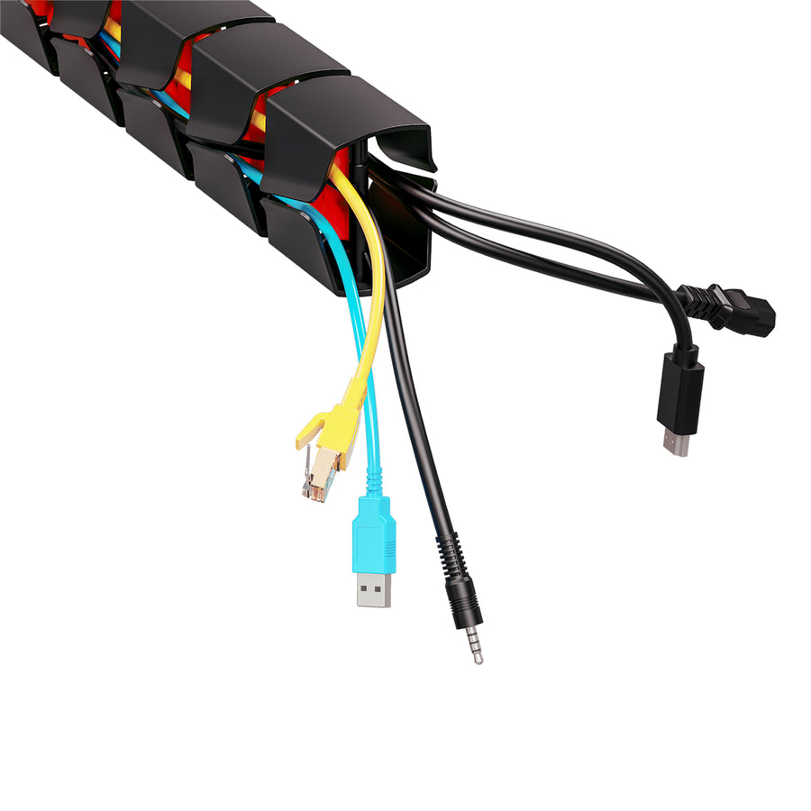 Nano RS organizador de cables de sobremesa / rejilla para cables, 1345 mm, negro y rojo, RS125