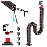 Nano RS organizador de cables de sobremesa / rejilla para cables, 1345 mm, negro y rojo, RS125
