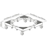 Suporte móvel para máquina de lavar roupa Maclean, com rodas de bloqueio, 500-700 mm de largura, universal, até 200 kg, MC-118 B