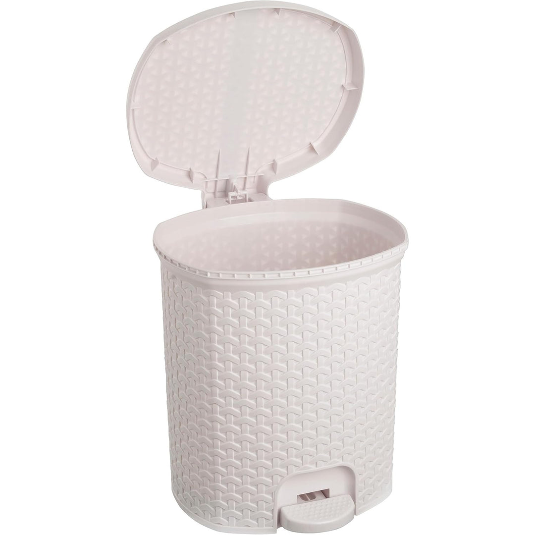 Caixote do lixo com pedal Keeper, balde do lixo de 11L, branco, Tjark