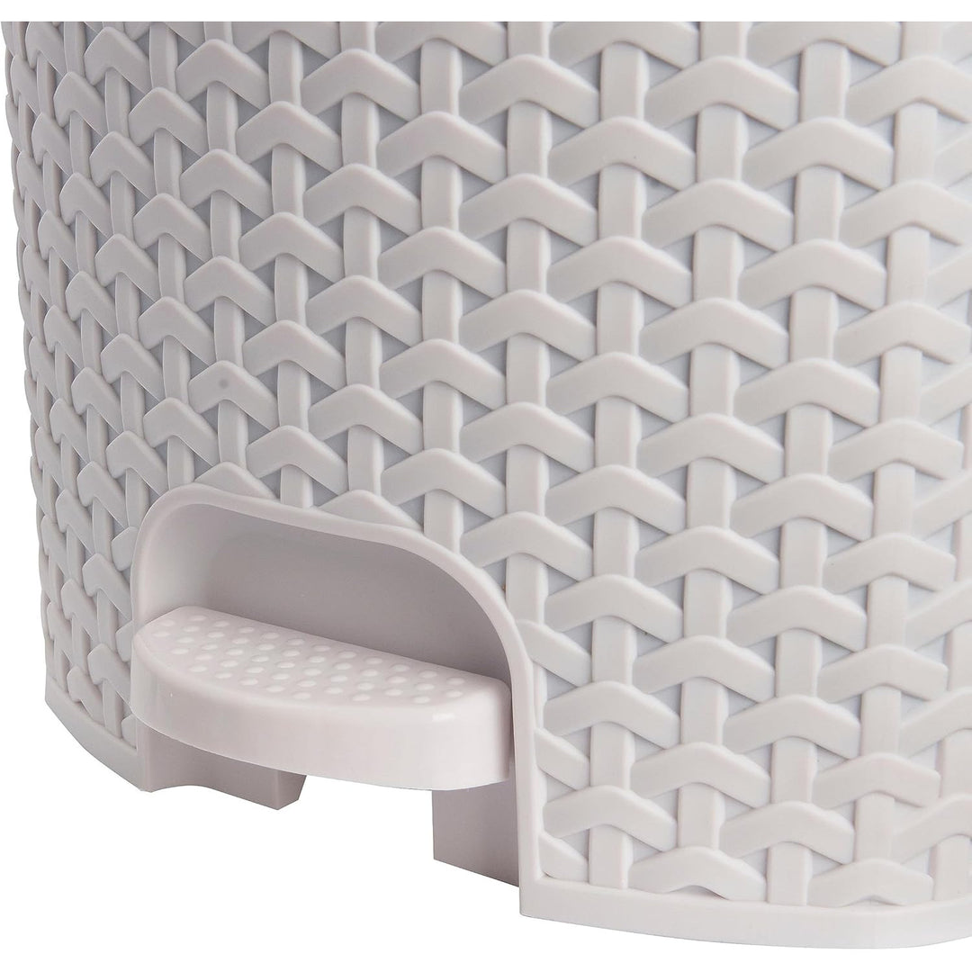 Caixote do lixo com pedal Keeper, balde do lixo de 11L, branco, Tjark