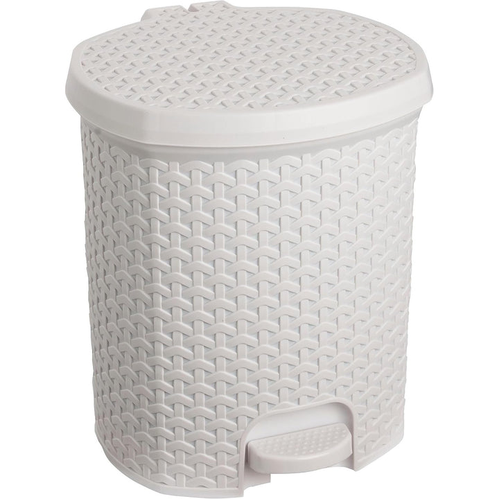 Caixote do lixo com pedal Keeper, balde do lixo de 11L, branco, Tjark