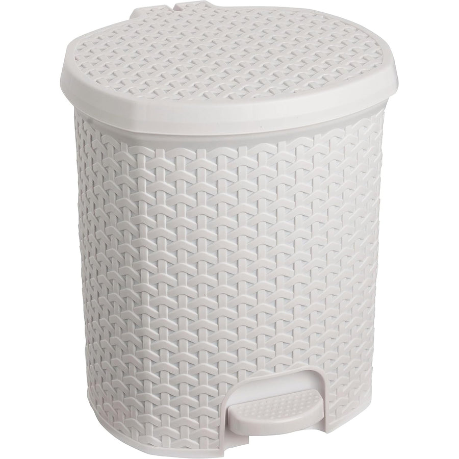 Caixote do lixo com pedal Keeper, balde do lixo de 11L, branco, Tjark