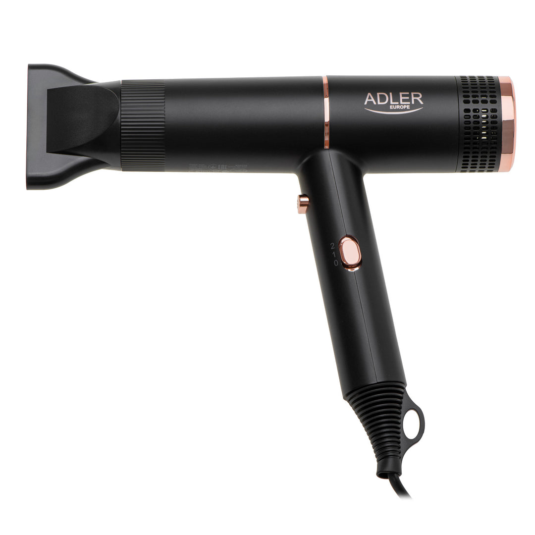 Adler AD 2278 Secador de pelo, ionización, 2 fases de soplado, Color negro