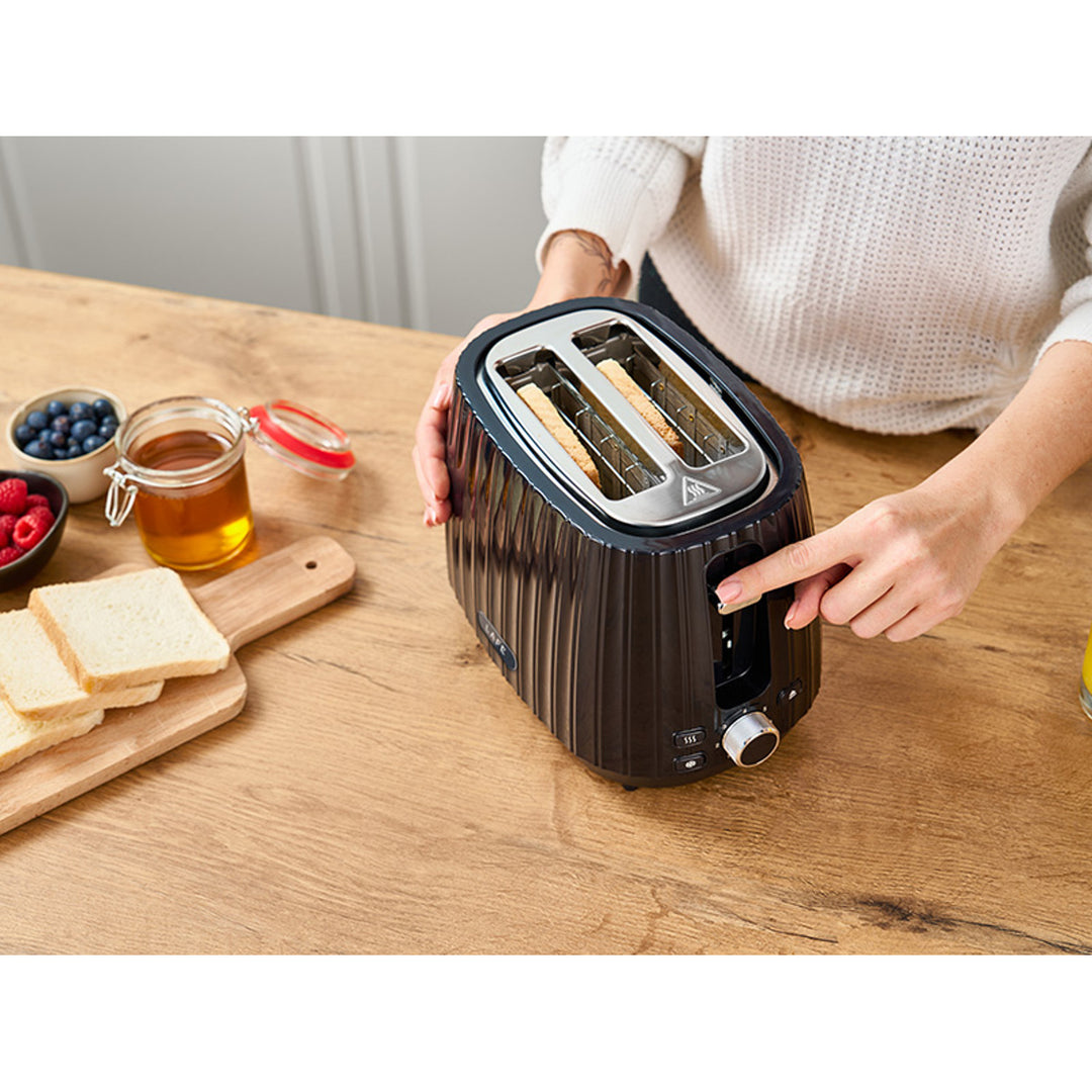 Torradeira Lafe, comando de torradeira de 7 níveis, 1080 W máx., preta, moderna