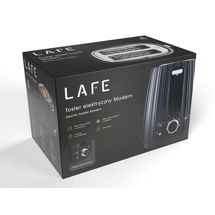 Torradeira Lafe, comando de torradeira de 7 níveis, 1080 W máx., preta, moderna