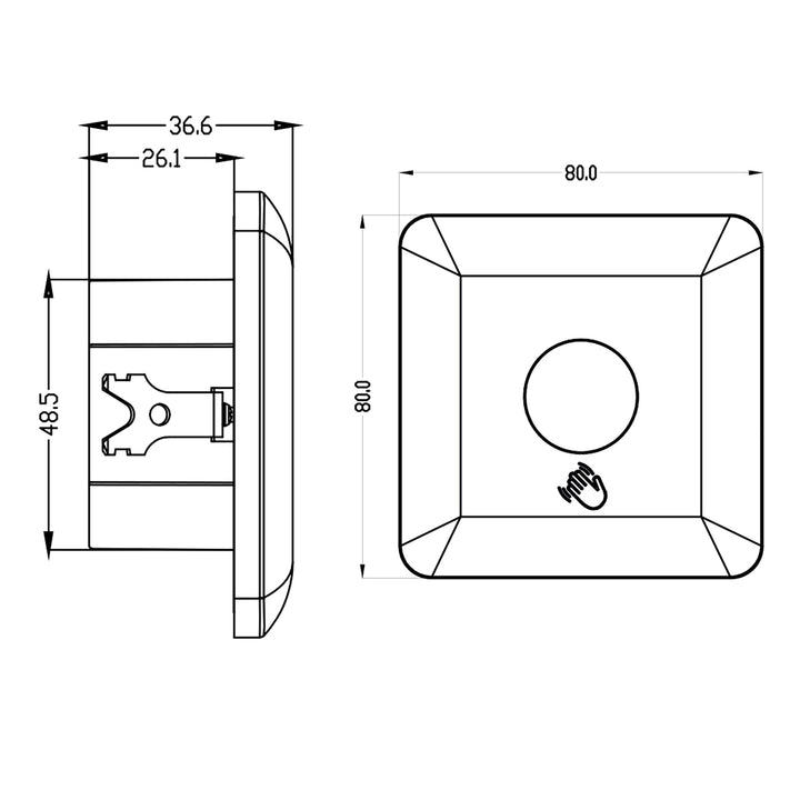 Sensor PIR de curto alcance Maclean, alcance de 5-6 cm, para instalação em caixa, carga máxima de 1200 W, MCE313 W, 4 peças.