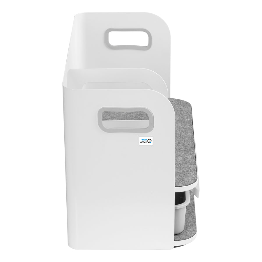 Ergo Office Organizador de escritorio con cajón, blanco, max. 10kg, ER-440 + Organizador de escritorio para utensilios ER-442