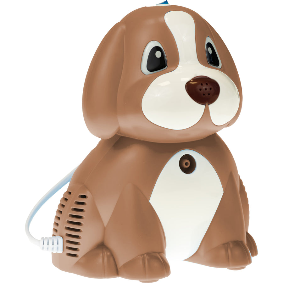 Omnibus BR-CN171 Inhalador de pistón, Nebulizador para niños, 2 mascarillas, Perrito marrón