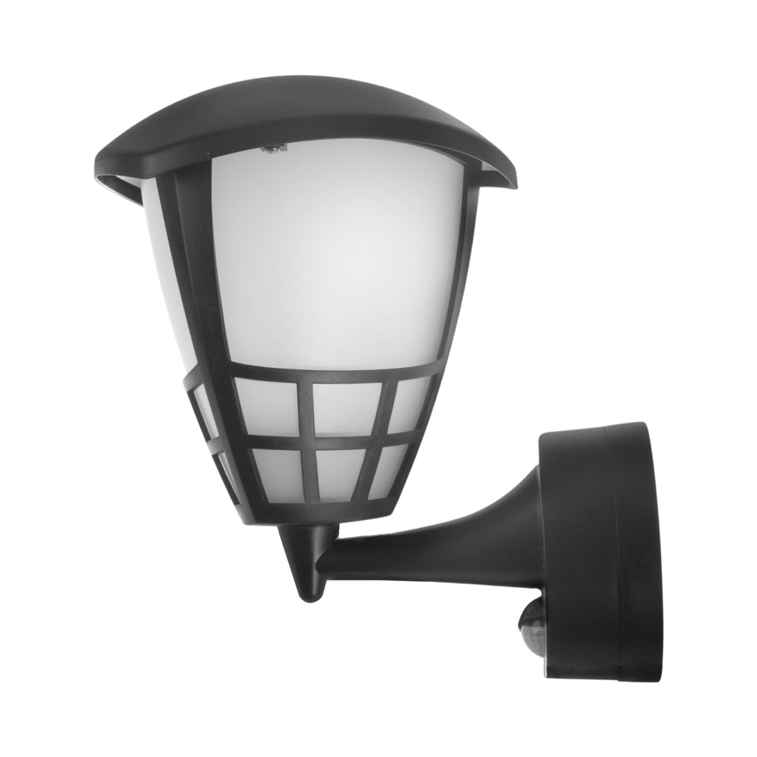 Maclean MCE518 B Aplique 1xE27 con sensor, sensor de infrarrojos, carga máx. 60W, IP65, negro + Maclean Energy MCE280 WW Bombilla de filamento LED E27, 11W 230V blanco cálido 3000K 1500lm retro edison decorativa A60