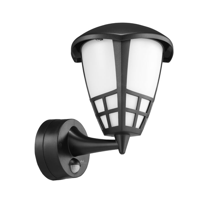 Maclean MCE518 B Aplique 1xE27 con sensor, sensor de infrarrojos, carga máx. 60W, IP65, negro + Maclean Energy MCE280 WW Bombilla de filamento LED E27, 11W 230V blanco cálido 3000K 1500lm retro edison decorativa A60