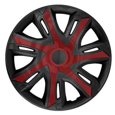 Calotas NRM N-Power para aros de aço Conjunto de 4 guarnições de roda de duas cores para plástico ABS de veículo KFZ (vinho tinto/preto, 14")