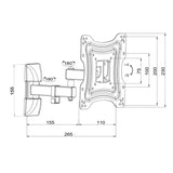 Soporte de TV ART, 10-42'', 15kg, negro, VESA 200x200, AR-83
