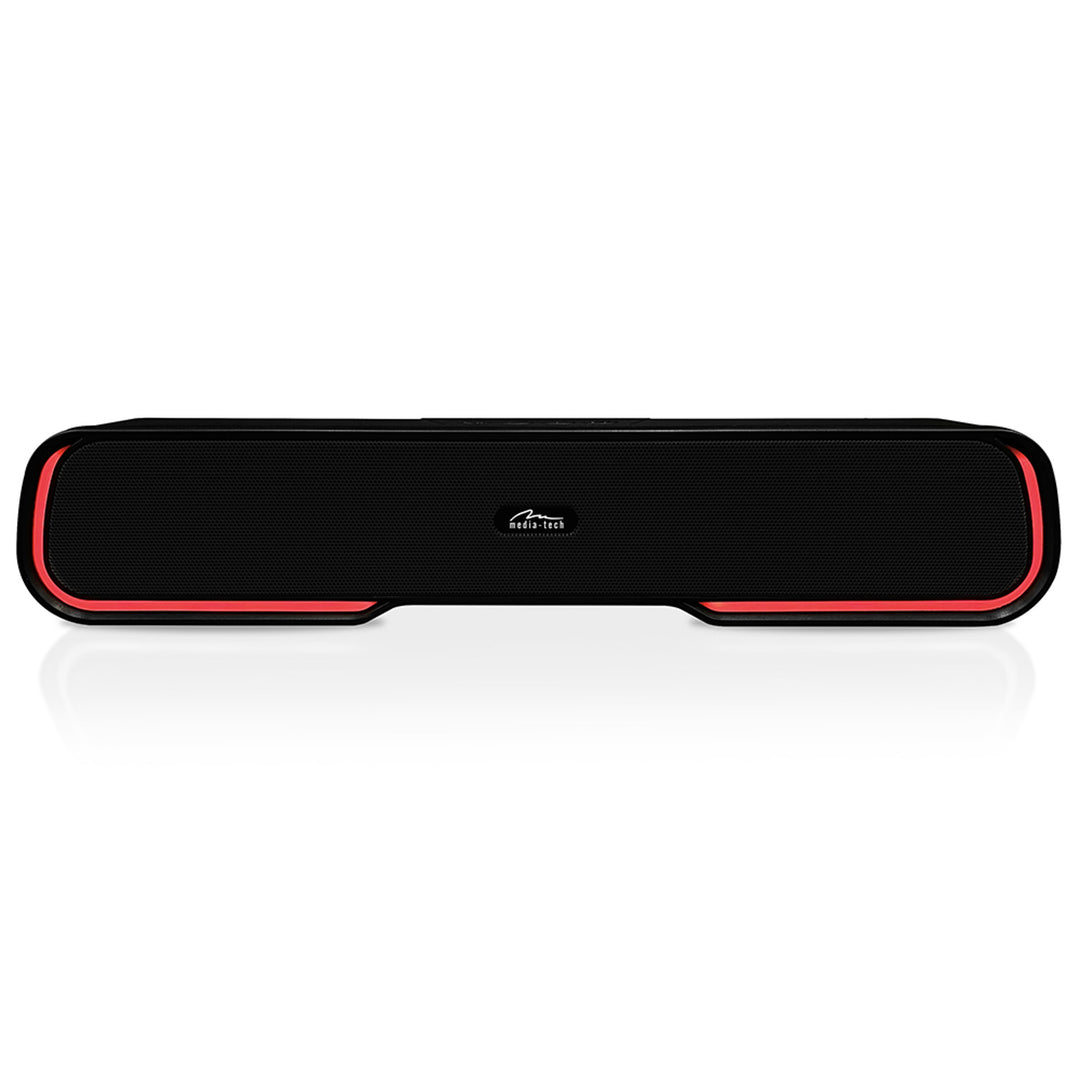 Coluna de som portátil Bluetooth Media-Tech com barra de som, retroiluminação RGB multicolorida, 10 W RMS, 450 W PMPO, rádio FM, leitor de MP3, AUX, bateria recarregável integrada, PHANTOM BT