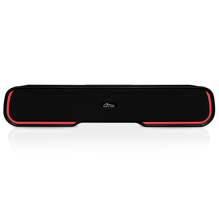 Coluna de som portátil Bluetooth Media-Tech com barra de som, retroiluminação RGB multicolorida, 10 W RMS, 450 W PMPO, rádio FM, leitor de MP3, AUX, bateria recarregável integrada, PHANTOM BT