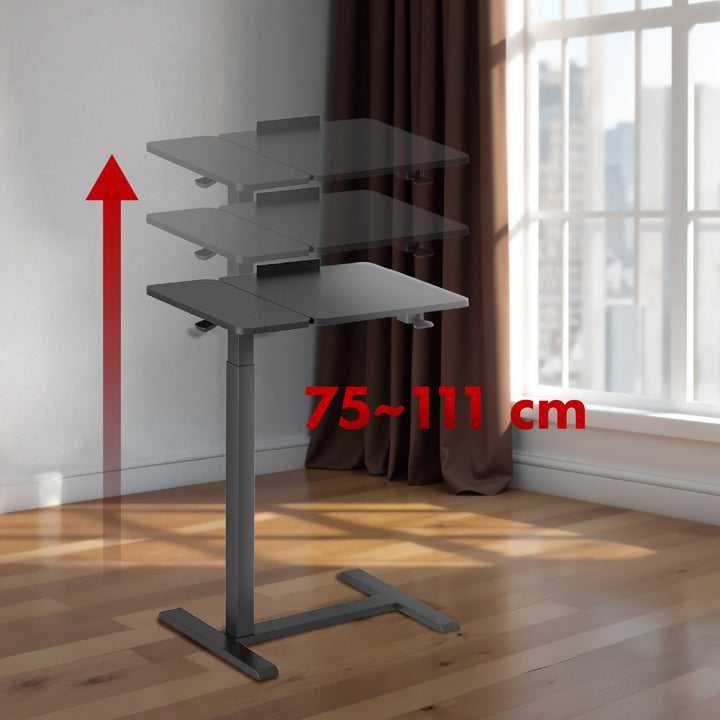 Soporte móvil Maclean para escritorio/portátil, negro, regulable en altura 76-109cm, max. 30kg , MC-120 B