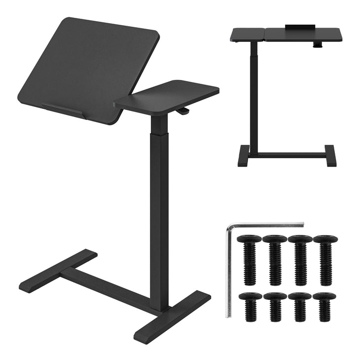 Soporte móvil Maclean para escritorio/portátil, negro, regulable en altura 76-109cm, max. 30kg , MC-120 B