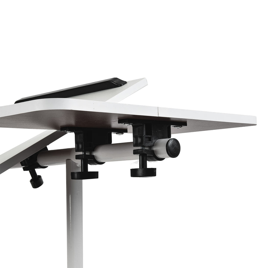 Suporte móvel para secretária/portátil Maclean MC-121 W, altura regulável de 59 a 89 cm, máx. 30 kg, branco