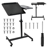 Suporte móvel para secretária/portátil Maclean MC-121 B, altura regulável de 59 a 89 cm, máx. 30 kg, preto