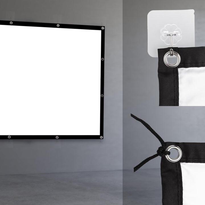 Pantalla de proyección Maclean, 150", 300x220cm, 25mm borde 4:3, ganchos de tensión, MC-168