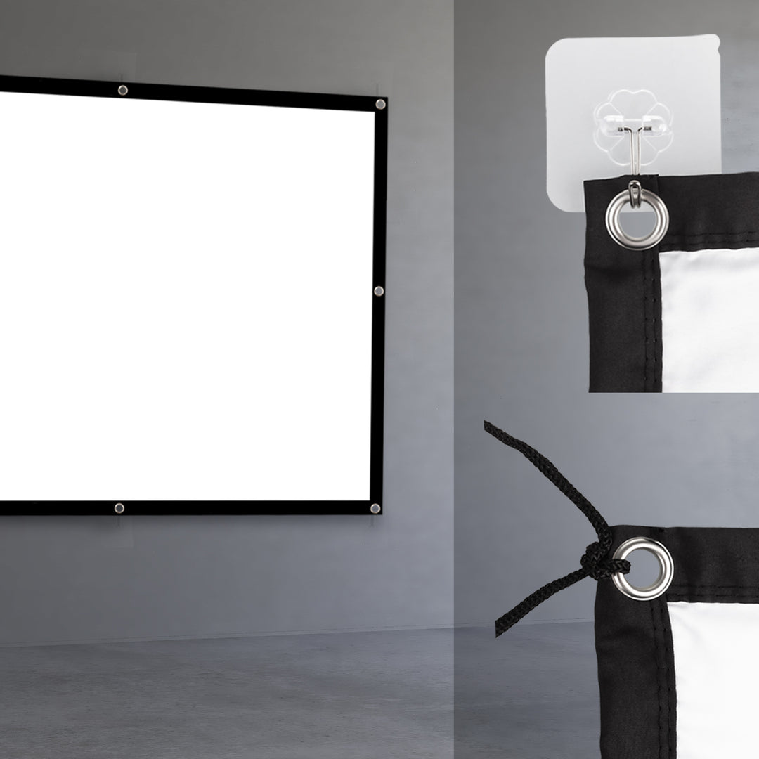 Tela de projeção Maclean, 120", 240x180 cm, moldura de 25 mm, 4:3, ganchos de tensão, MC-169