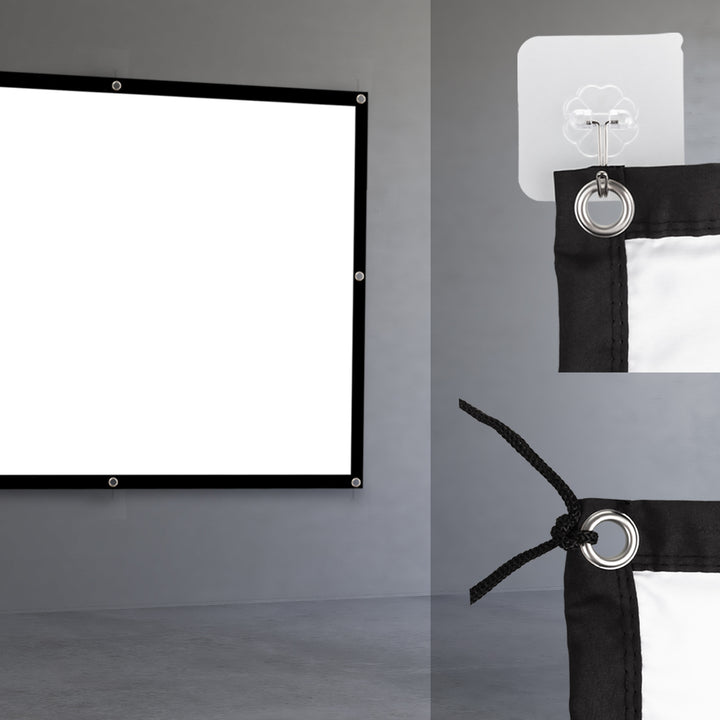 Tela de projeção Maclean, 120", 240x180 cm, moldura de 25 mm, 4:3, ganchos de tensão, MC-169