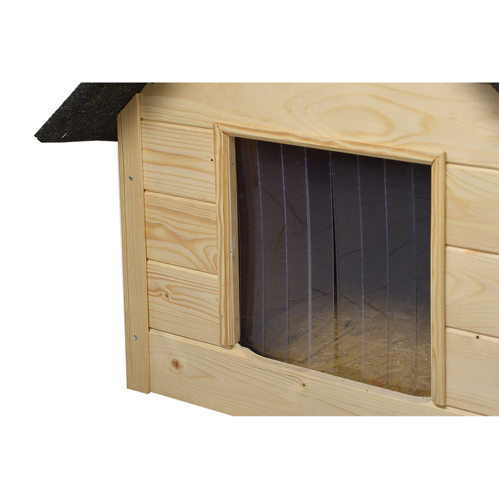 Casa de cão de madeira isolada Woodok, tamanho grande XL, auto-montável e pintável