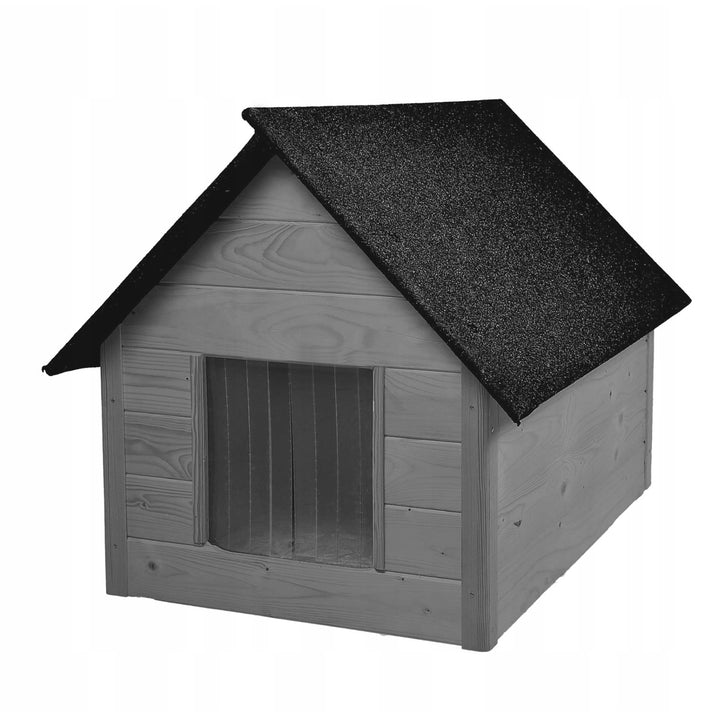 Casa de cão de madeira isolada Woodok, tamanho grande XL, auto-montável e pintável