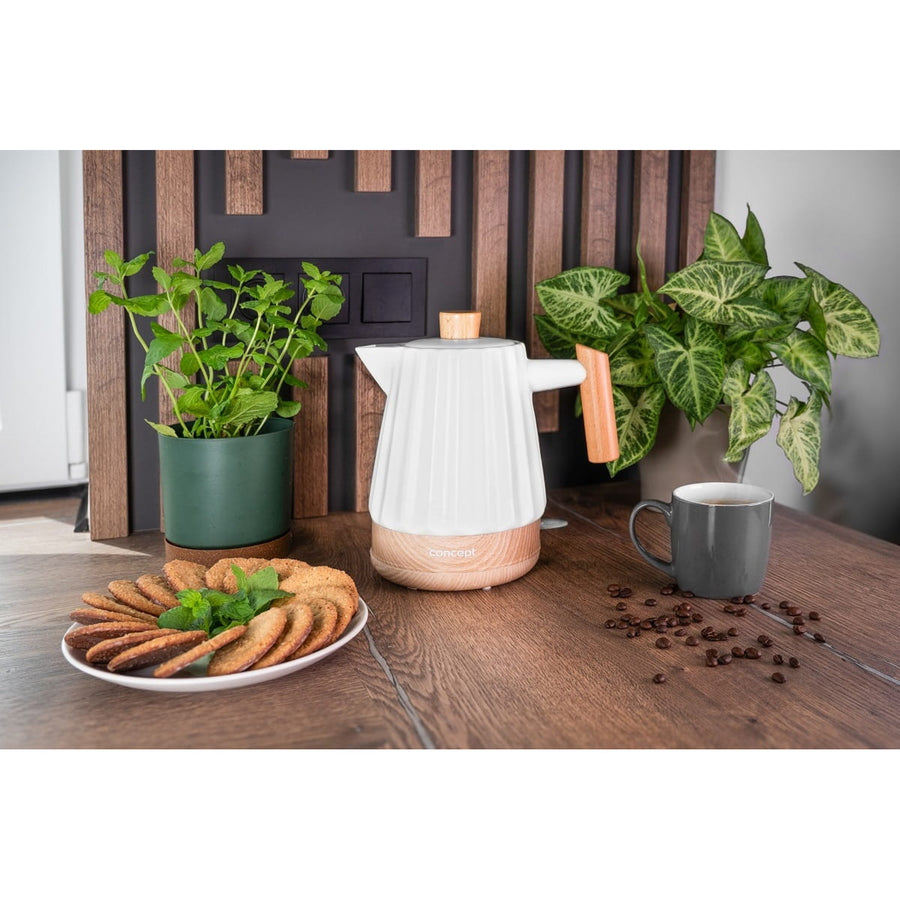 Concept RK0090 Hervidor de agua eléctrico, Hervidor de cerámica, 1500W, 1,5L, Color blanco