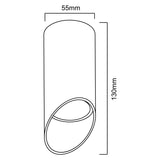 Maclean MCE360 W Luminaria/tubo de superficie, spot, redondo, aluminio, GU10, 55x130mm, blanco + Bombilla LED GU10 7W Maclean Energy MCE437 WW blanco cálido 3000K, 220-240V~, 50/60Hz, 490 lúmenes