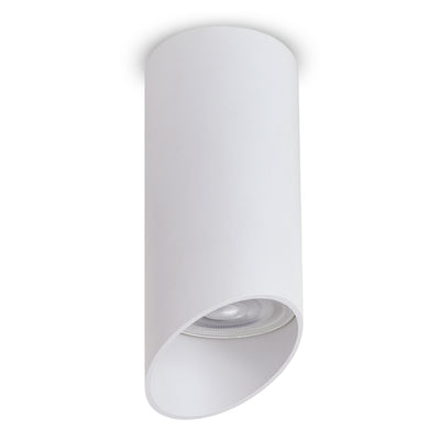 Maclean MCE360 W Luminaria/tubo de superficie, spot, redondo, aluminio, GU10, 55x130mm, blanco + Bombilla LED GU10 7W Maclean Energy MCE437 WW blanco cálido 3000K, 220-240V~, 50/60Hz, 490 lúmenes