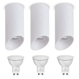 Luminária de superfície/tubo Maclean MCE360 W, spot, redonda, alumínio, GU10, 55x130 mm, branca, 3 unidades + Lâmpada LED Maclean Energy MCE437 WW GU10 7 W, branca quente 3000 K, 220-240 V~, 50/60 Hz, 3 unidades