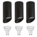 Luminária/tubo de montagem em superfície Maclean MCE360 B, spot, redondo, alumínio, GU10, 55x130 mm, preto, 3 unidades + Lâmpada LED Maclean Energy MCE437 WW GU10 7W, branco quente 3000K, 220-240V~, 50/60Hz, 3 unidades