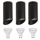Luminária/tubo de montagem em superfície Maclean MCE360 B, spot, redondo, alumínio, GU10, 55x130 mm, preto, 3 unidades + Lâmpada LED Maclean Energy MCE437 NW 7W GU10, branco neutro 4000K, 220-240 V~, 50/60 Hz, 3 unidades