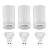 Luminária de superfície/tubo Maclean MCE361 W, spot, redonda, alumínio, GU10, 55x130 mm, branca, 3 unidades + Lâmpada LED Maclean Energy MCE437 WW 7W GU10, branco quente, 3000 K, 220-240 V~, 50/60 Hz, 3 unidades
