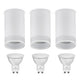 Luminária de superfície/tubo Maclean MCE361 W, spot, redonda, alumínio, GU10, 55x130 mm, branca, 3 unidades + Lâmpada LED Maclean Energy MCE437 WW 7W GU10, branco quente, 3000 K, 220-240 V~, 50/60 Hz, 3 unidades