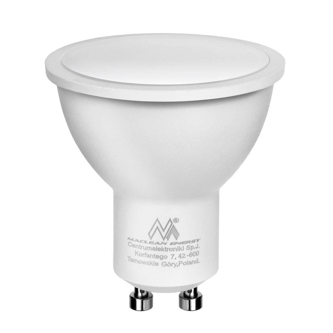 Maclean MCE361 W Luminaria/tubo de superficie, spot, redondo, aluminio, GU10, 55x130mm, blanco 3pcs+LED bombilla GU10 7W Maclean Energy MCE437 NW blanco neutro 4000K, 220-240V~, 50/60Hz 3pcs