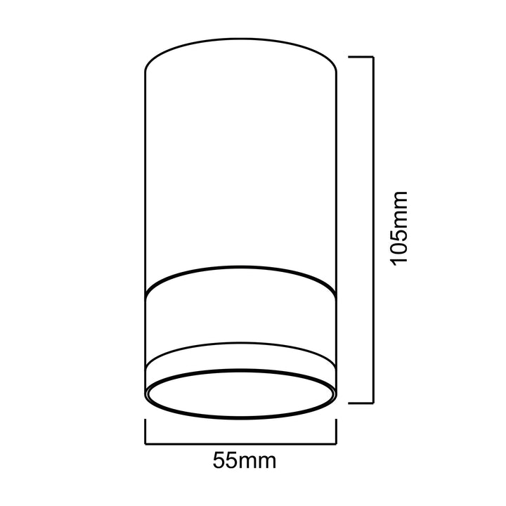 Maclean MCE361 B Luminaria de superficie / tubo, spot, redondo, aluminio, GU10, 55x130mm, color negro 3pcs+ Bombilla LED GU10 7W Maclean Energy MCE437 NW blanco neutro 4000K, 220-240V~, 50/60Hz, 490 3pcs