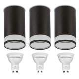 Luminária de superfície/tubo Maclean MCE361 B, spot, redonda, alumínio, GU10, 55x130 mm, preta 3 peças+ Lâmpada LED Maclean Energy MCE437 NW GU10 7 W branco neutro 4000 K, 220-240 V~, 50/60 Hz, 490 3 peças