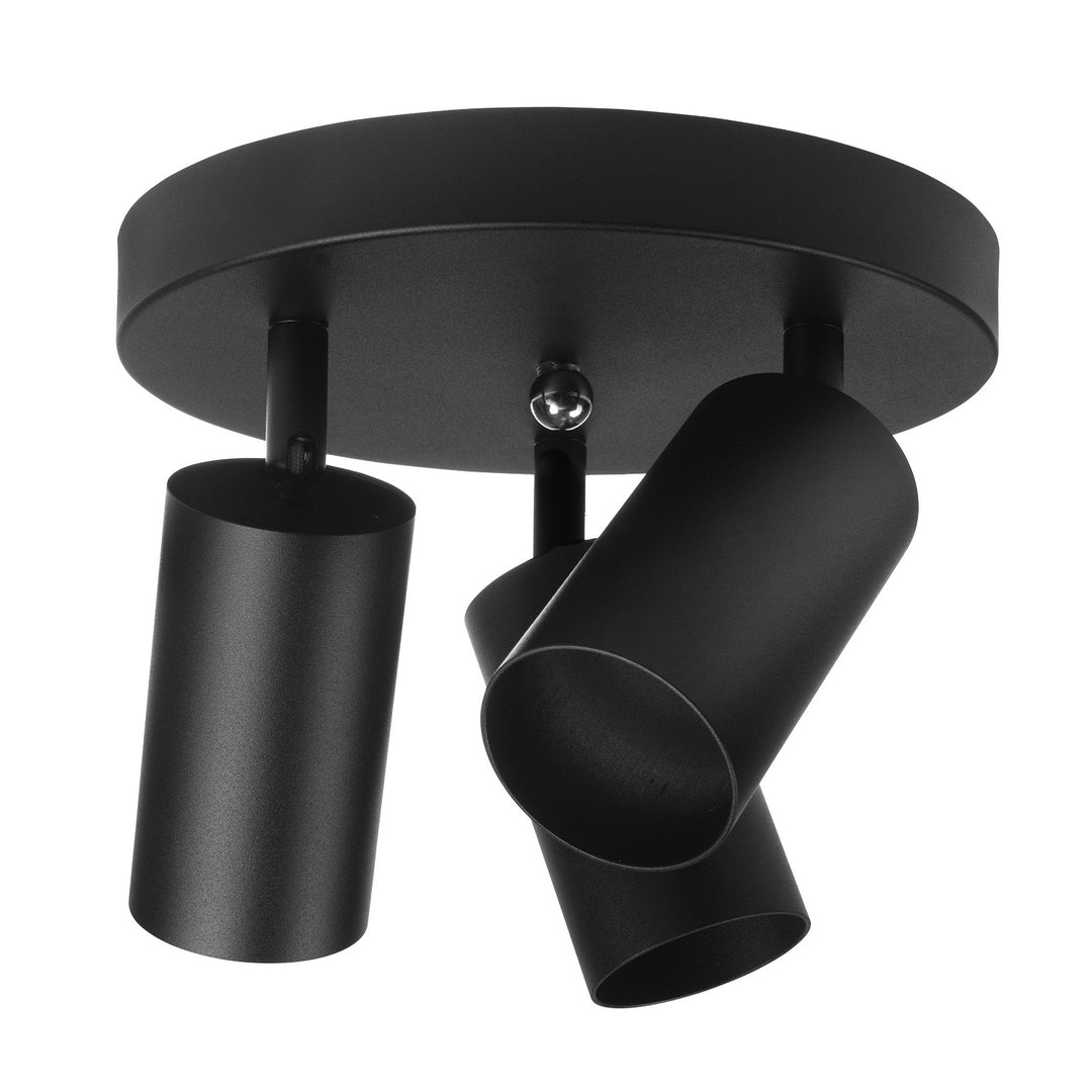 Maclean MCE362 B Plafón, spot, móvil, aluminio, 3xGU10, 55x90mm, negro mate + bombilla LED GU10 7W Maclean Energy MCE437 NW blanco neutro 4000K, 220-240V~, 50/60Hz 3pcs
