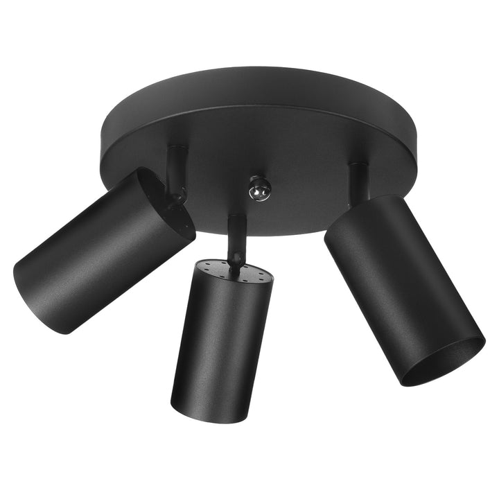 Maclean MCE362 B Plafón, spot, móvil, aluminio, 3xGU10, 55x90mm, negro mate + bombilla LED GU10 7W Maclean Energy MCE437 NW blanco neutro 4000K, 220-240V~, 50/60Hz 3pcs