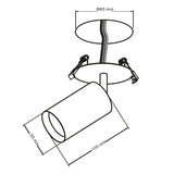 Maclean MCE364 W Luminaria empotrable / de tubo, spot, redonda, aluminio, GU10, 55x130mm, blanco + bombilla LED GU10 7W Maclean Energy MCE437 WW blanco cálido 3000K, 220-240V~, 50/60Hz, 490lm