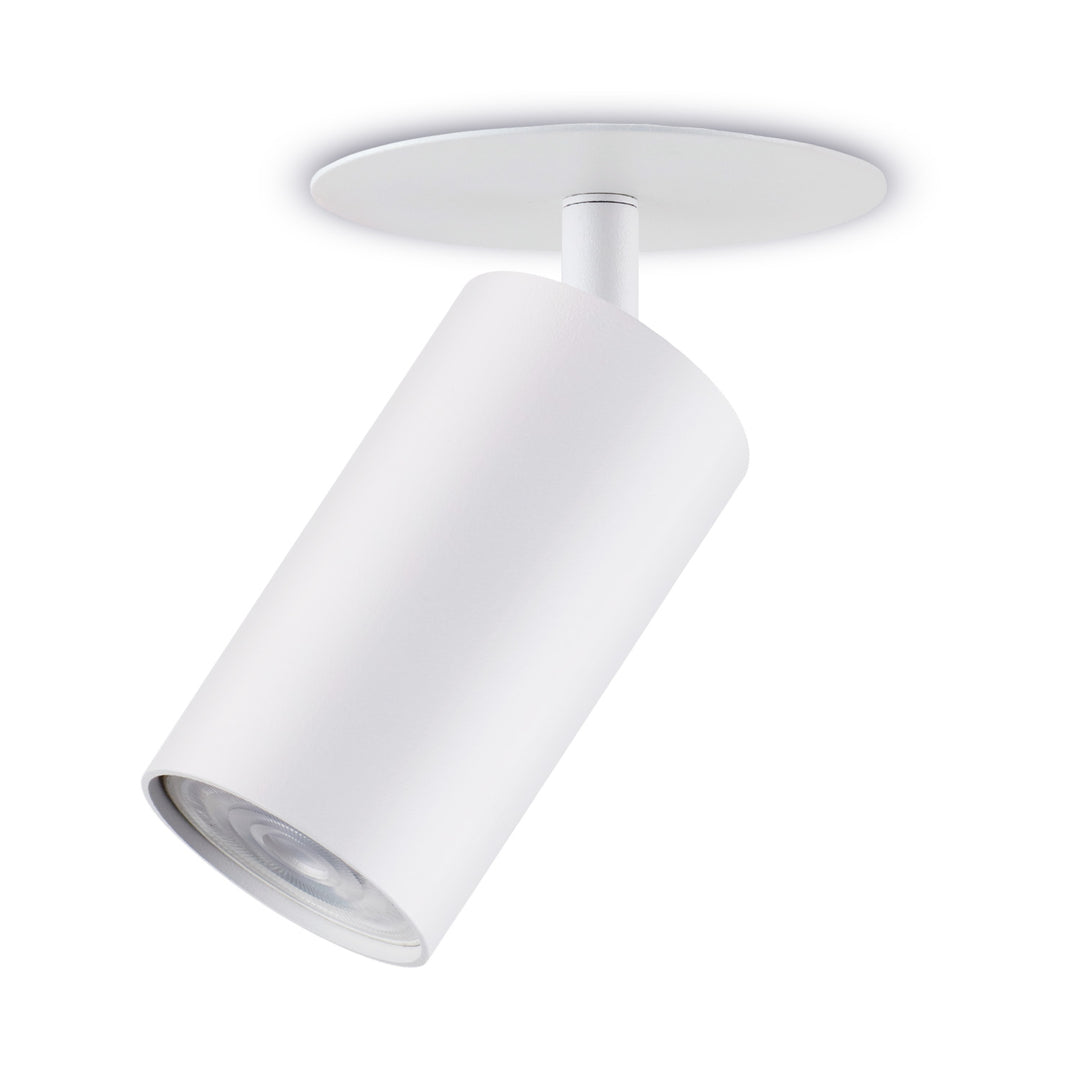 Maclean MCE364 W Luminaria empotrable / de tubo, spot, redonda, aluminio, GU10, 55x130mm, blanco + bombilla LED GU10 7W Maclean Energy MCE437 WW blanco cálido 3000K, 220-240V~, 50/60Hz, 490lm