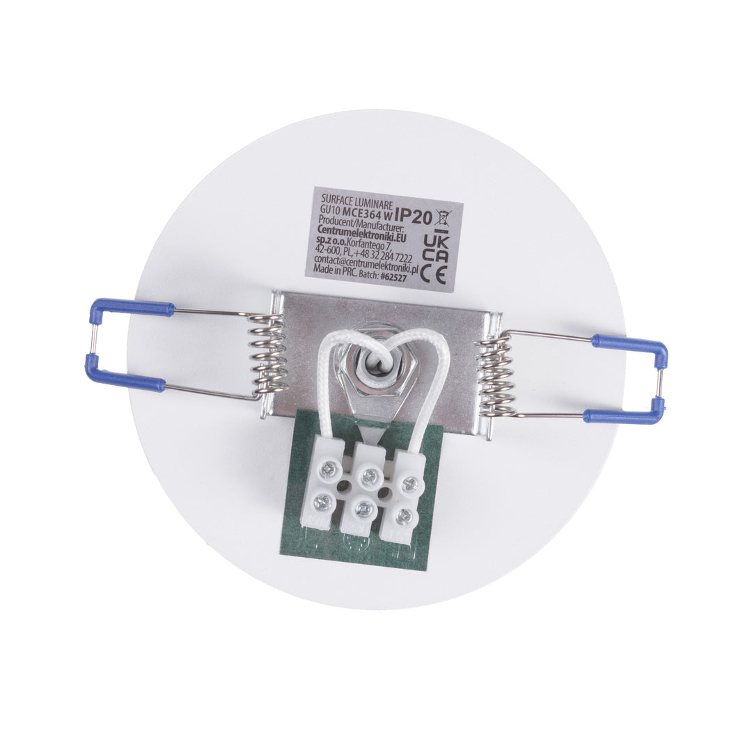 Luminária de encastrar/tubular Maclean MCE364 W, spot, redonda, alumínio, GU10, 55x130 mm, branca, 3 unidades+ Lâmpada LED Maclean Energy MCE437 WW GU10 7 W, branca quente, 3000 K, 220-240 V~, 50/60 Hz, 3 unidades