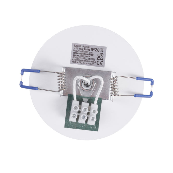 Luminária de encastrar/tubular Maclean MCE364 W, spot, redonda, alumínio, GU10, 55x130 mm, branca, 3 unidades+ Lâmpada LED Maclean Energy MCE437 WW GU10 7 W, branca quente, 3000 K, 220-240 V~, 50/60 Hz, 3 unidades