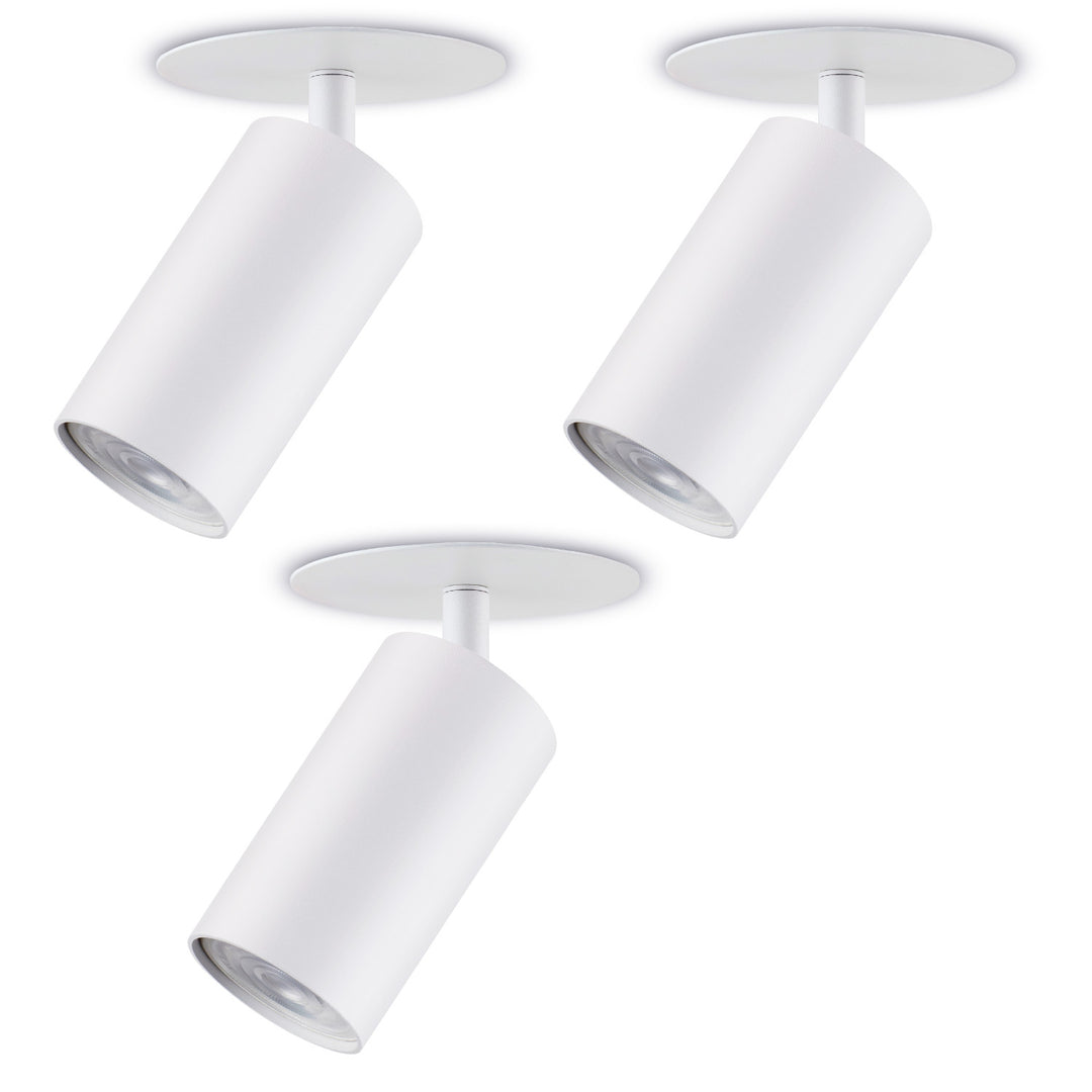 Luminária de encastrar/tubular Maclean MCE364 W, spot, redonda, alumínio, GU10, 55x130 mm, branca, 3 unidades+ Lâmpada LED Maclean Energy MCE437 WW GU10 7 W, branca quente, 3000 K, 220-240 V~, 50/60 Hz, 3 unidades