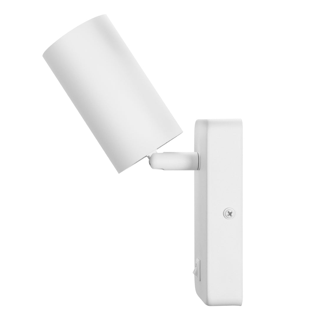Maclean Aplique/plafón, spot, redondo, GU10, con interruptor 55x90mm, blanco, MCE369 W+Bombilla LED GU10 7W Maclean Energy MCE437 WW blanco cálido 3000K, 220-240V~, 50/60Hz, 490lm