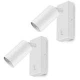 Maclean Aplique/plafón, spot, redondo, GU10, con interruptor 55x90mm, blanco, MCE369 W 2pcs+ Bombilla LED GU10 7W Maclean Energy MCE437 NW blanco neutro 4000K, 220-240V~, 50/60Hz 2pcs